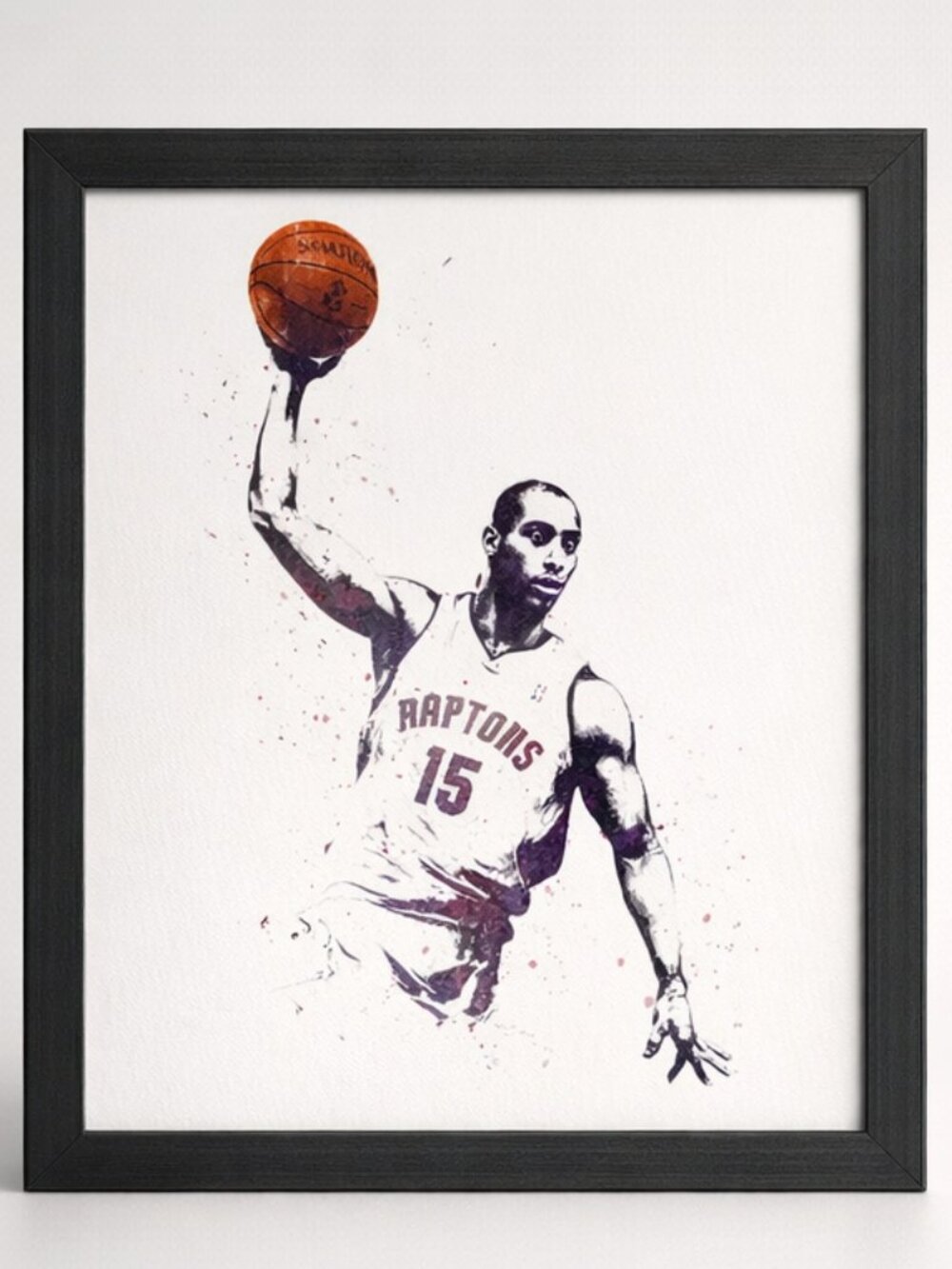 Toronto Raptors Player Splatter Art Framed Print | Raptors Fan Art